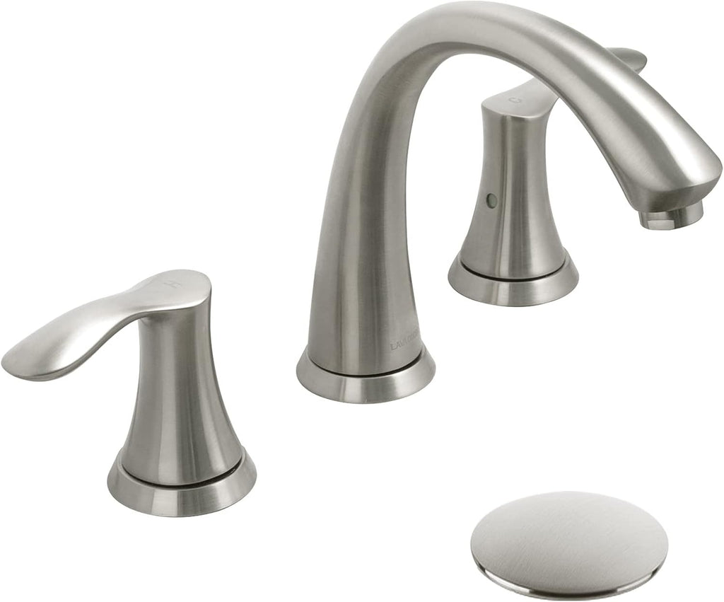 Brushed Nickel Bathroom Faucet, Lava Odoro 8 inch Widespread Bathroom Faucet 3 Hole 2 Handle Bathroom Sink Faucet Modern Bathroom Faucet Vanity Faucet with Drain Assembly Supply Line, BF405-BN