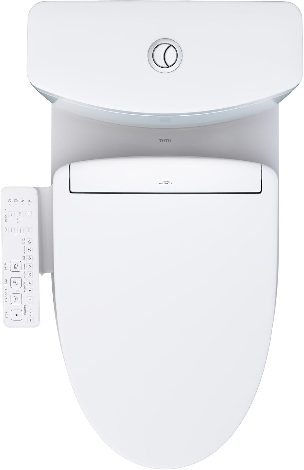 TOTO® WASHLET+® Aquia IV Two-Piece Elongated Dual Flush 1.28 and 0.9 GPF Toilet and WASHLET S2 Bidet Seat, Cotton White - MW4463346CEMGN#01