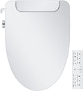 Electric Bidet Toilet Seat, Elongated, Warm Water with Air Dryer, Heated Seat and Slow Close Lid, Front and Rear Wash, Adjustable Water Temperature, LED Nightlight, Wireless Remote, White, 101