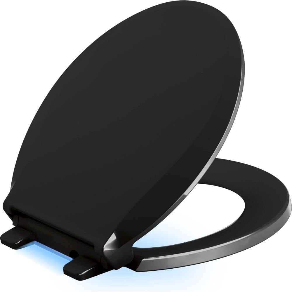 KOHLER CACHET® NIGHTLIGHT Q3™ PB TOILET SEAT, Non Ready Latch, Round, BLACK