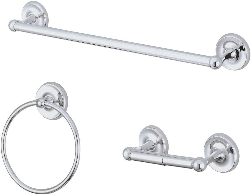 Kingston Brass BAK31248C Victorian 3-Piece Bathroom Accessory Set, Polished Chrome