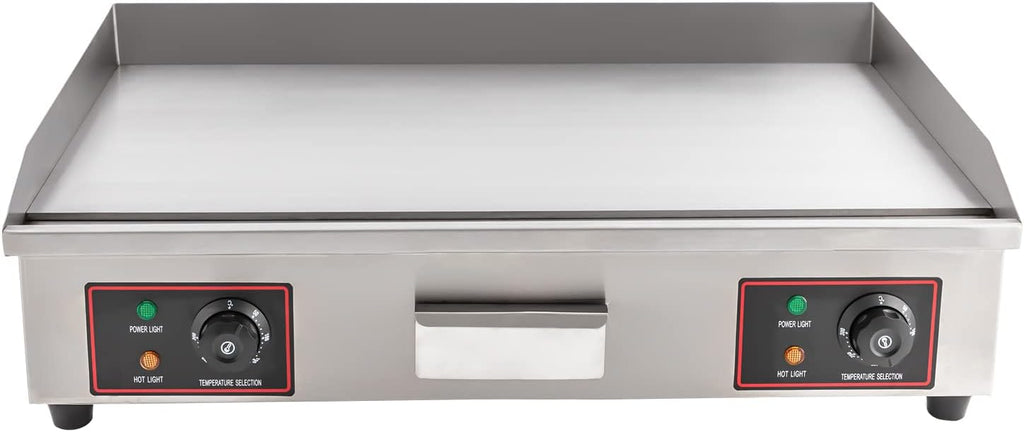 30' Commercial Electric Griddle 3000W 122°F-572°F Precise Thermostatic Control Stainless Steel Non-Stick Countertop BBQ Grill for Restaurant and Kitchen, Ideal Gift 110V