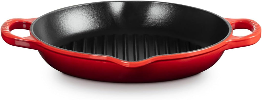Le Creuset Enameled Cast Iron Signature Deep Round Grill, 9.75', Cerise