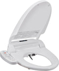 LINKLIFE Bidet Toilet Seat Electric Warm Water Bidet with Warm Air Drying, Heated Seat Bidets with Self-cleaning Nozzle Temperature Adjustable White (Round)