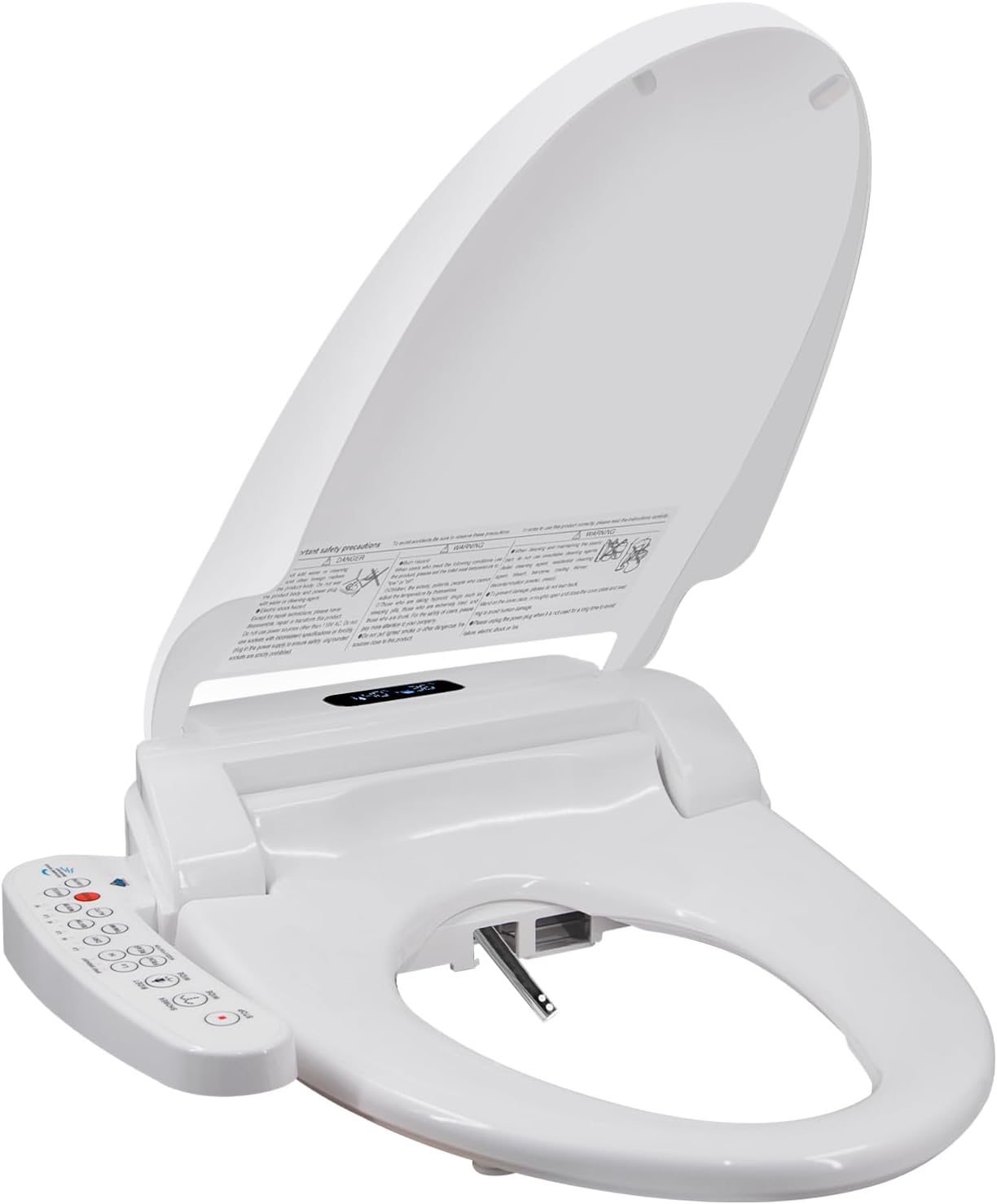 LINKLIFE Bidet Toilet Seat Electric Warm Water Bidet with Warm Air Drying, Heated Seat Bidets with Self-cleaning Nozzle Temperature Adjustable White (Round)
