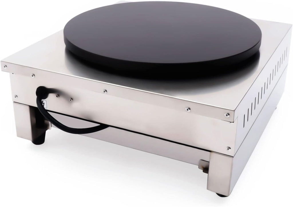Commercial Crepe Maker Electric Griddle Crepe Maker 16 Inch 1700W Nonstick Professional Crepe Machine Maker, Round Crepe Griddle, 122°F-572°F Temp. Range for Crepes, Blintzes, Tortillas