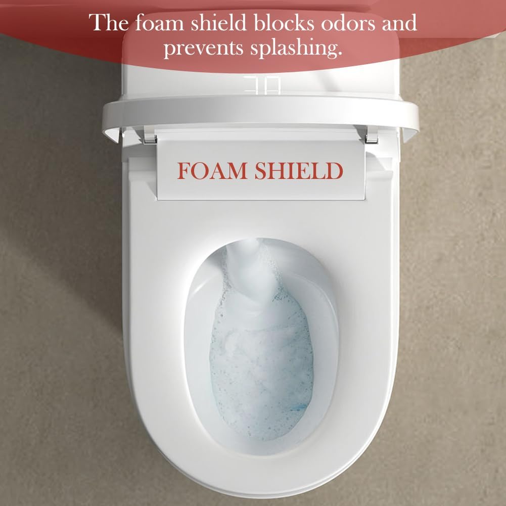 BONSAM Smart Toilet with Auto Open/Close Lid, Modern Toilet with Bidet Built In, Foam Shield, Auto Flush, Warm Water&Dryer, Self-Cleaning Heated Seat Toilet with Remote Control for Seniors & Families.