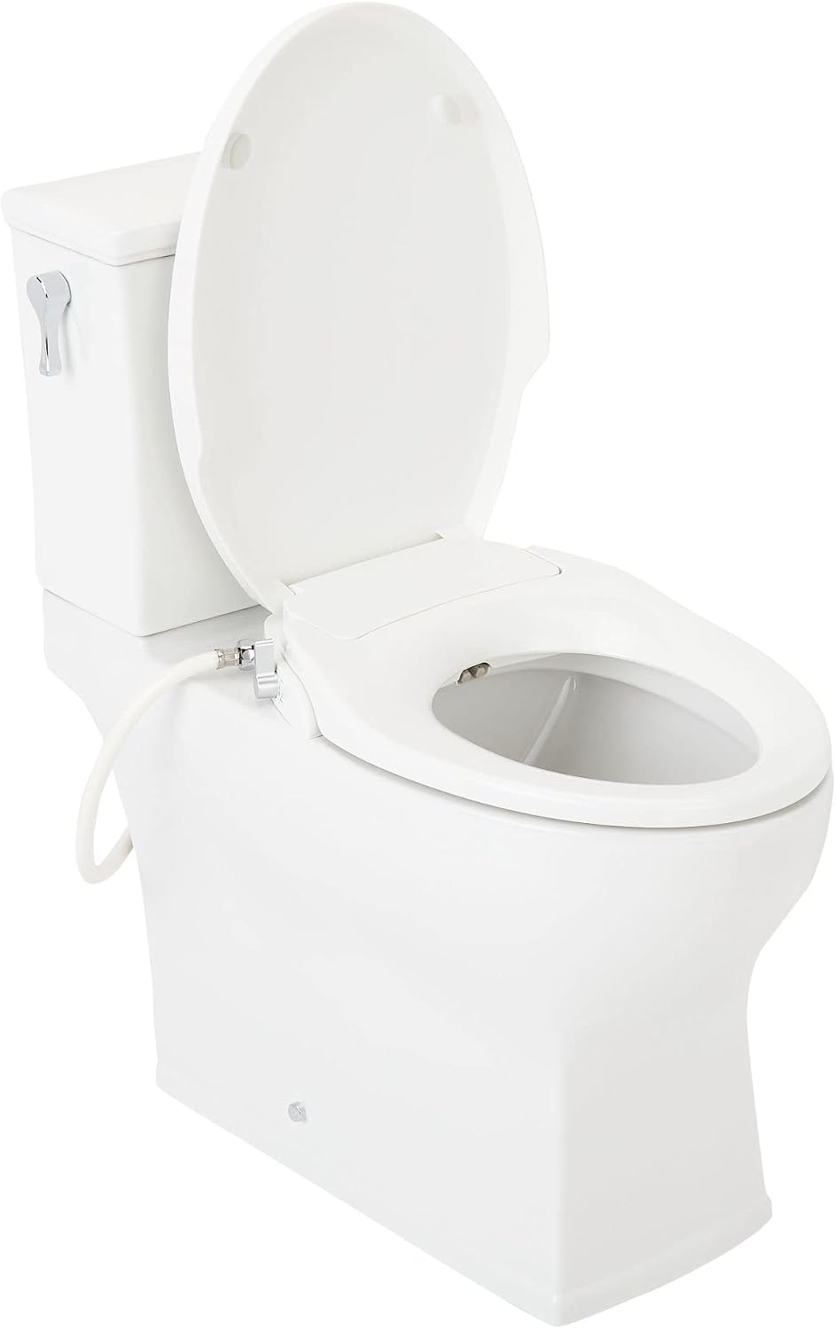 Signature Hardware 481682 Carraway 1.28 GPF Two Piece Elongated Toilet - Bidet Seat Included, ADA Compliant - White