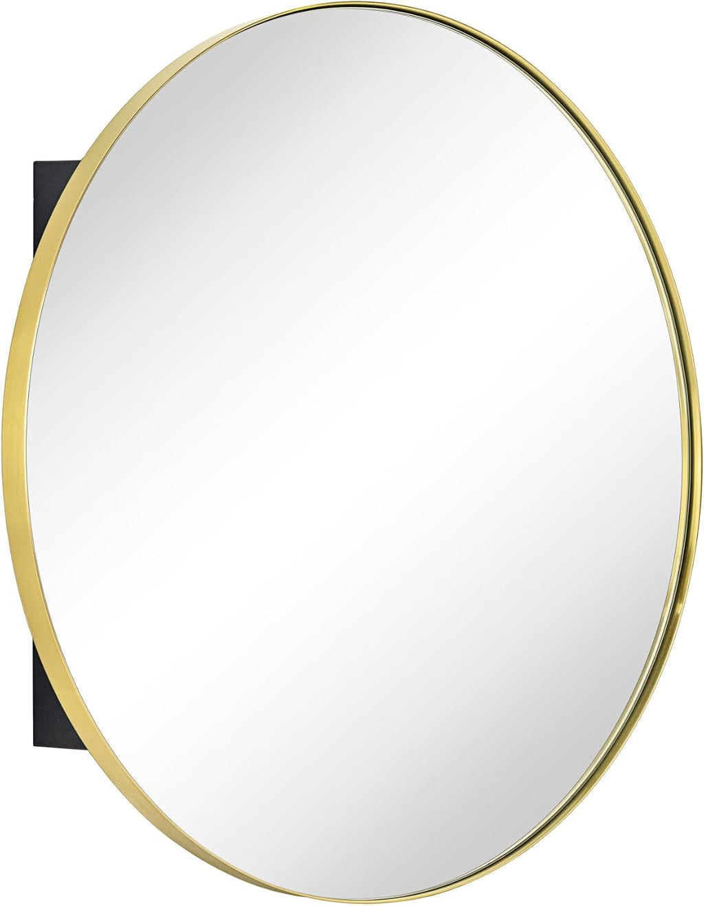 Surface Mount Brushed Gold Round CircleBathroom Medicine Cabinet with Mirror Circlular Shaped Stainless Steel Metal Framed Medicine Cabinets Bathroom Cabinet with Mirror 24'' Diameter