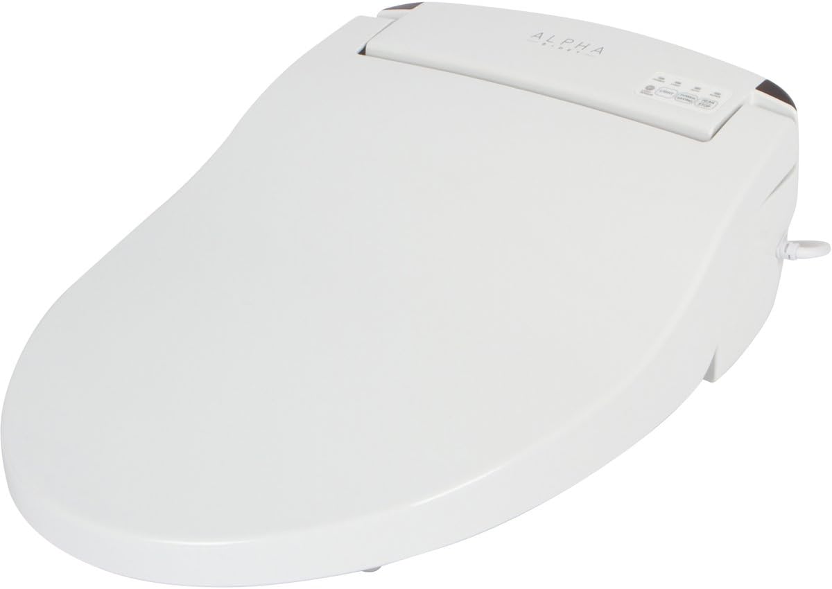 ALPHA BIDET JX2 Round Bidet Toilet Seat, White, Endless Warm Water, *NEW* Bowl Mist, LED Light, Quiet Operation, Wireless Remote, Stainless Steel Nozzle, Sittable Lid, 3 Year Warranty