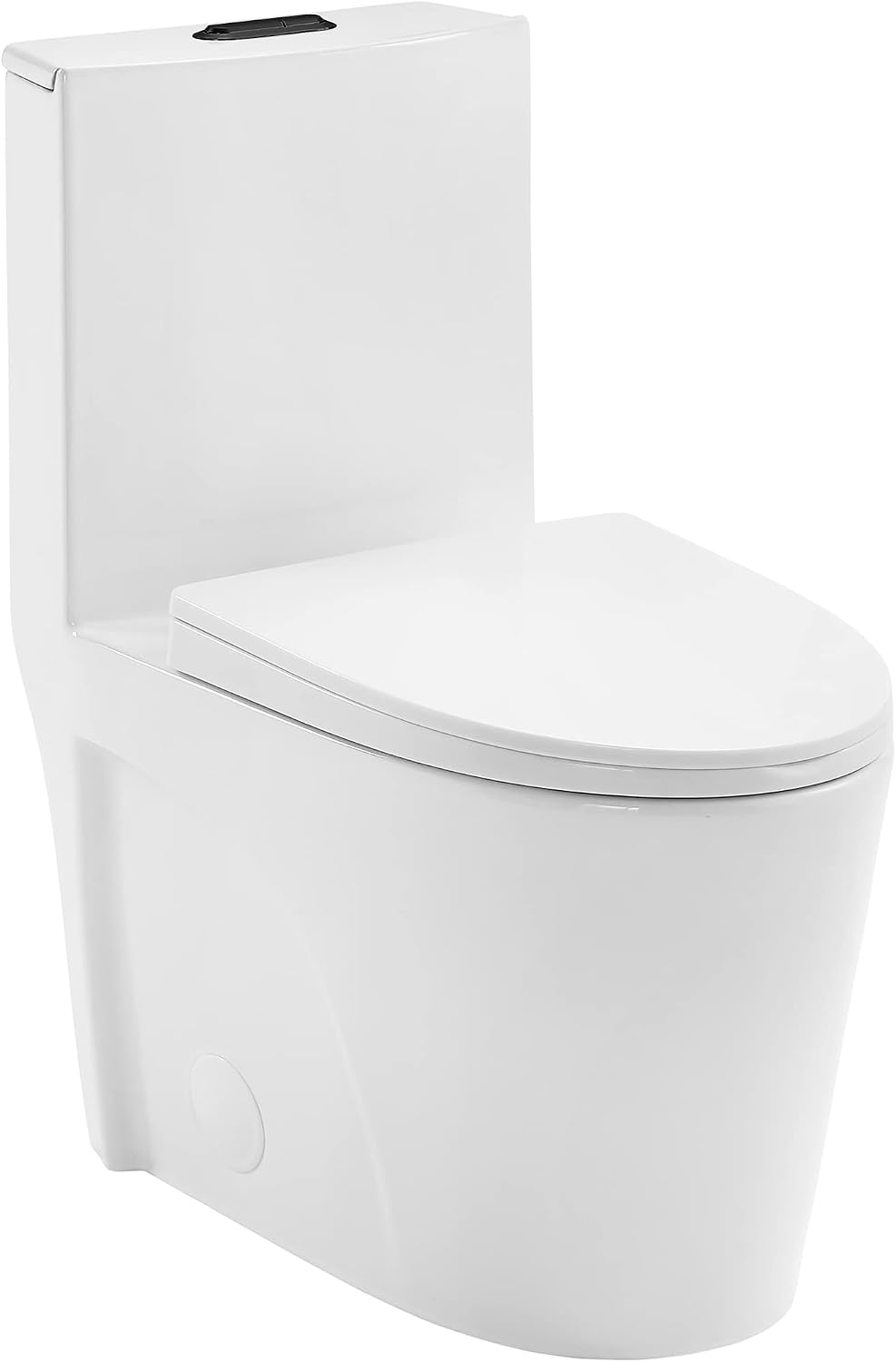 St. Tropez One Piece Elongated Toilet Dual Vortex™ Flush, Black Hardware