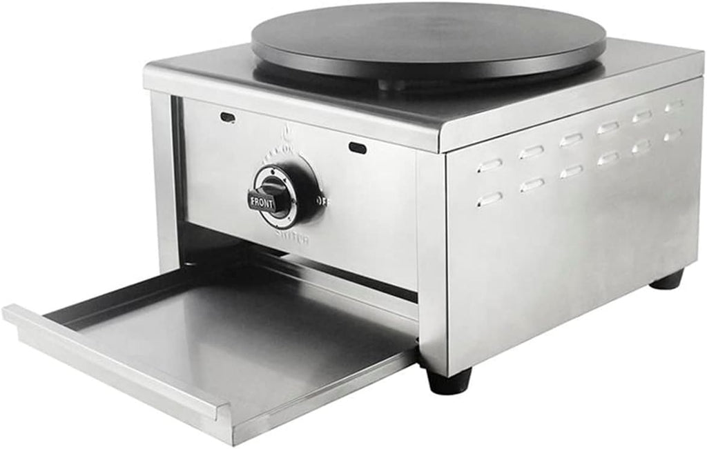16''Commercial Gas Crepe Makers Machine LPG Gas Pancake Machine Griddle Maker Machine with Low Pressure Valve for Blintzes, Eggs, Tortilla