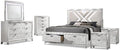 Furniture of America FOA Anaiya 6-Piece Contemporary Wood King Bedroom Set in White