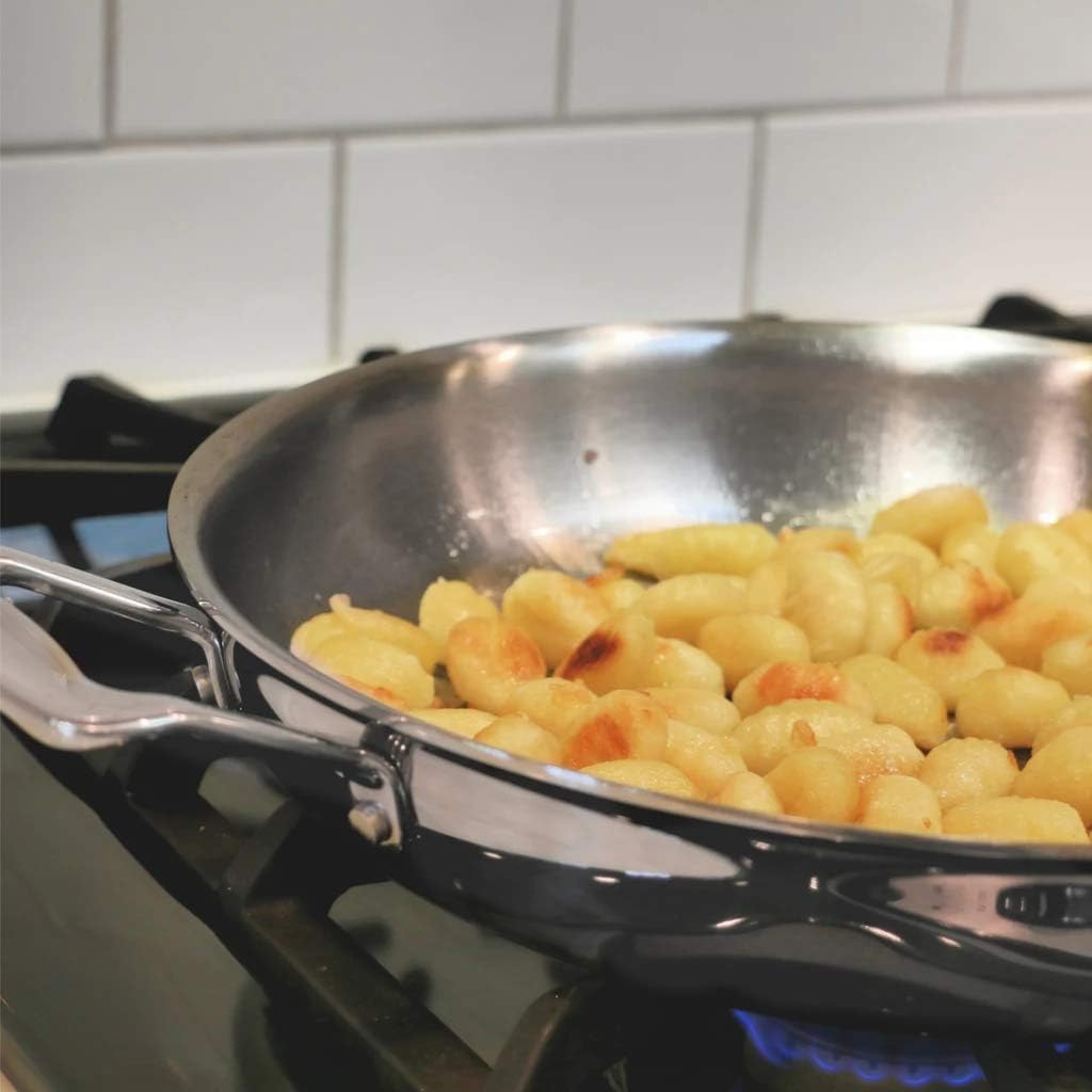 Little Griddle ANYWARE Lifetime Guaranteed 7-Ply USA Crafted Outdoor Indoor Fry Pan with Induction Ready Stainless Steel Cooking Surface, 5-Layer Aluminum Core and Two Helper Handles