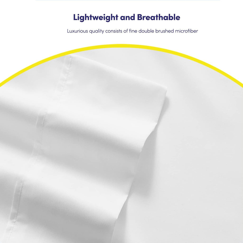 Queen Sheets White - 6 Piece 1500 Supreme Collection Fine Brushed Microfiber Deep Pocket Queen Sheet Set Bedding - 2 Extra Pillow Cases, Great Value, Queen, White (Pack of 5)