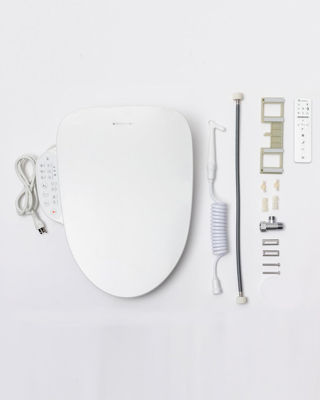 DC01 Pro iCleaningo Electric Bidet Toilet Seat, Side Panel Control, Instant Heating, Warm Water Wash, Heated Seat, Warm Air Dry, Auto Open & Close Lid, 360° Handheld Sprayer, Elongated, Remote
