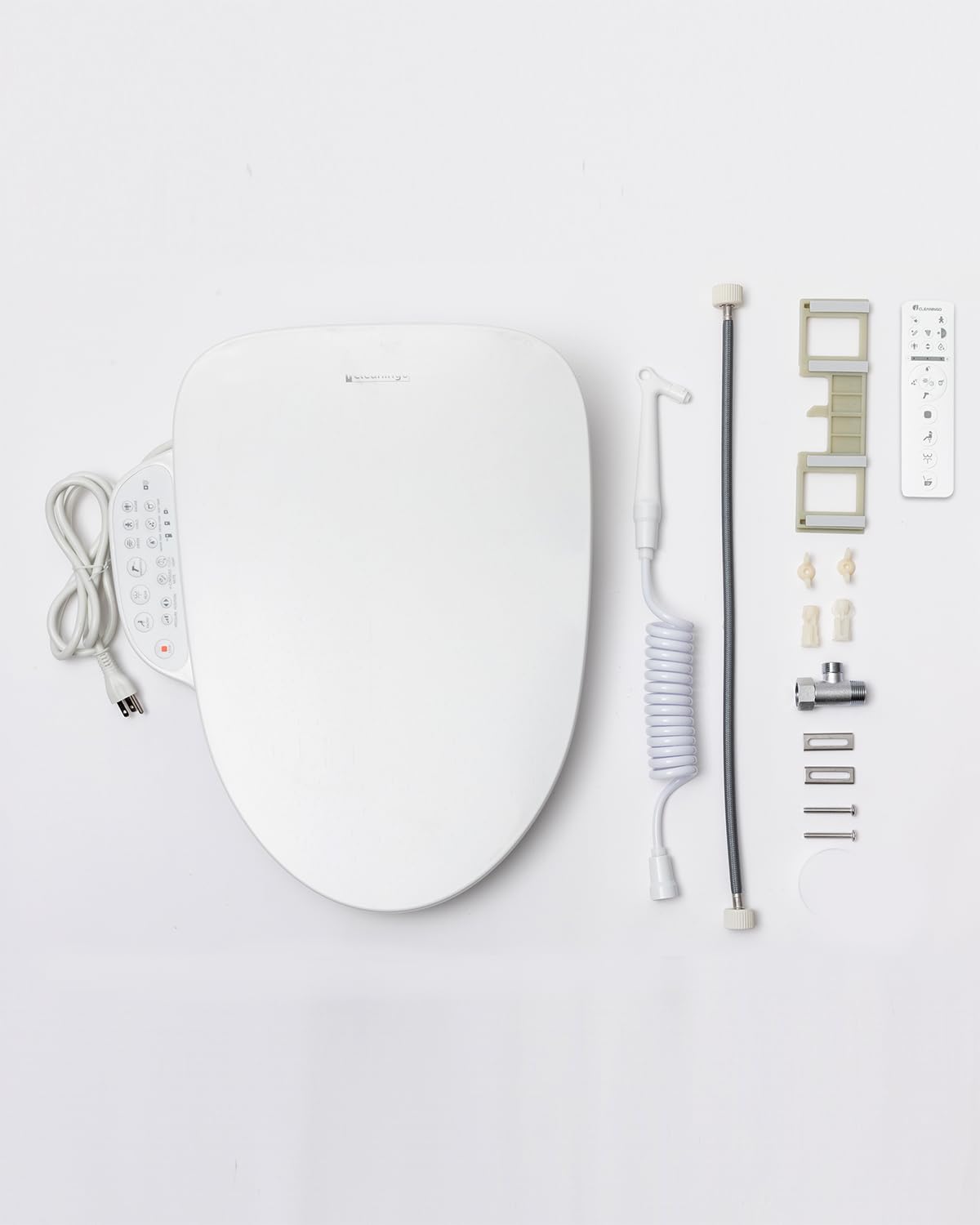 DC01 Pro iCleaningo Electric Bidet Toilet Seat, Side Panel Control, Instant Heating, Warm Water Wash, Heated Seat, Warm Air Dry, Auto Open & Close Lid, 360° Handheld Sprayer, Elongated, Remote