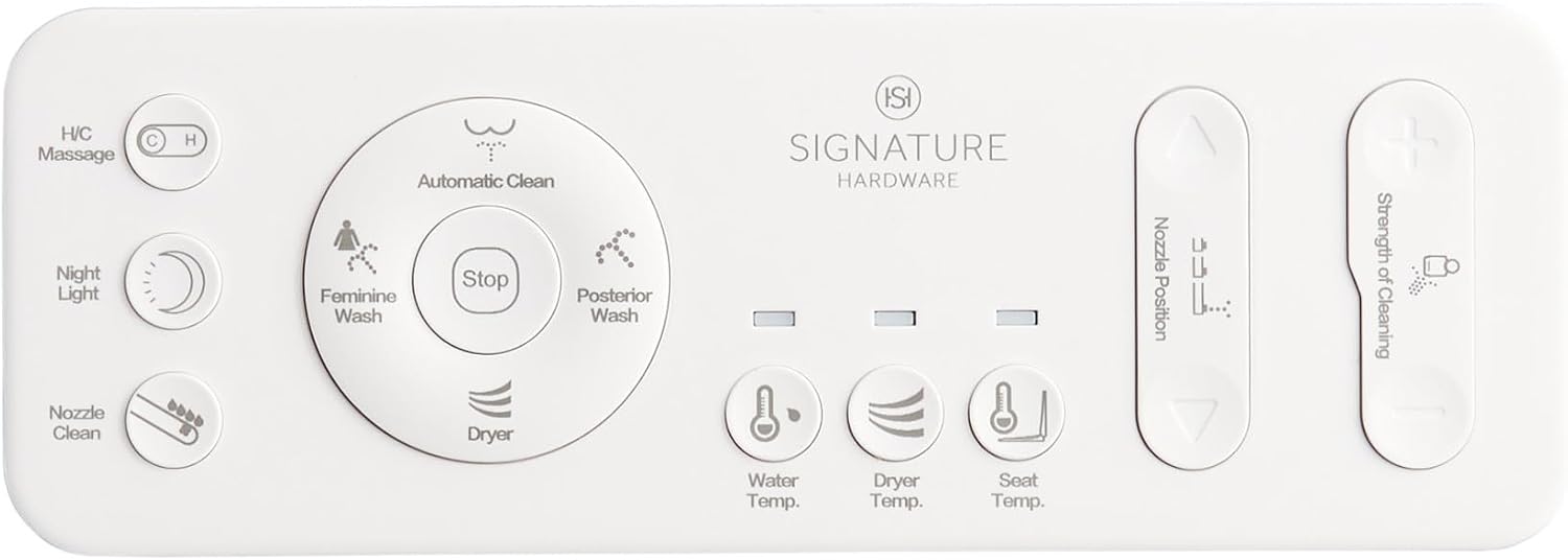 Signature Hardware 448556 Aldridge Elongated Electronic Bidet Toilet Seat
