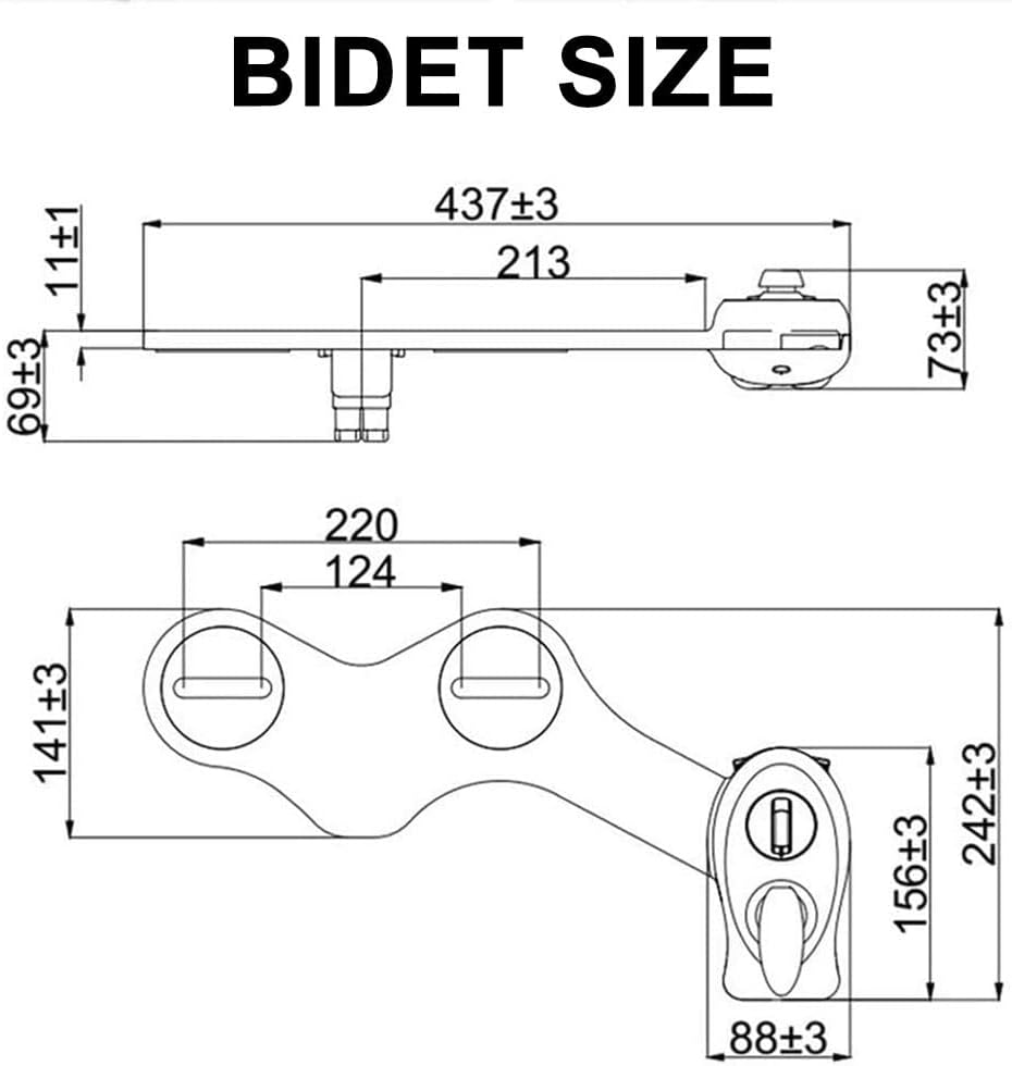 Non-Electric Bidet Toilet Seat anal Single Left Handle