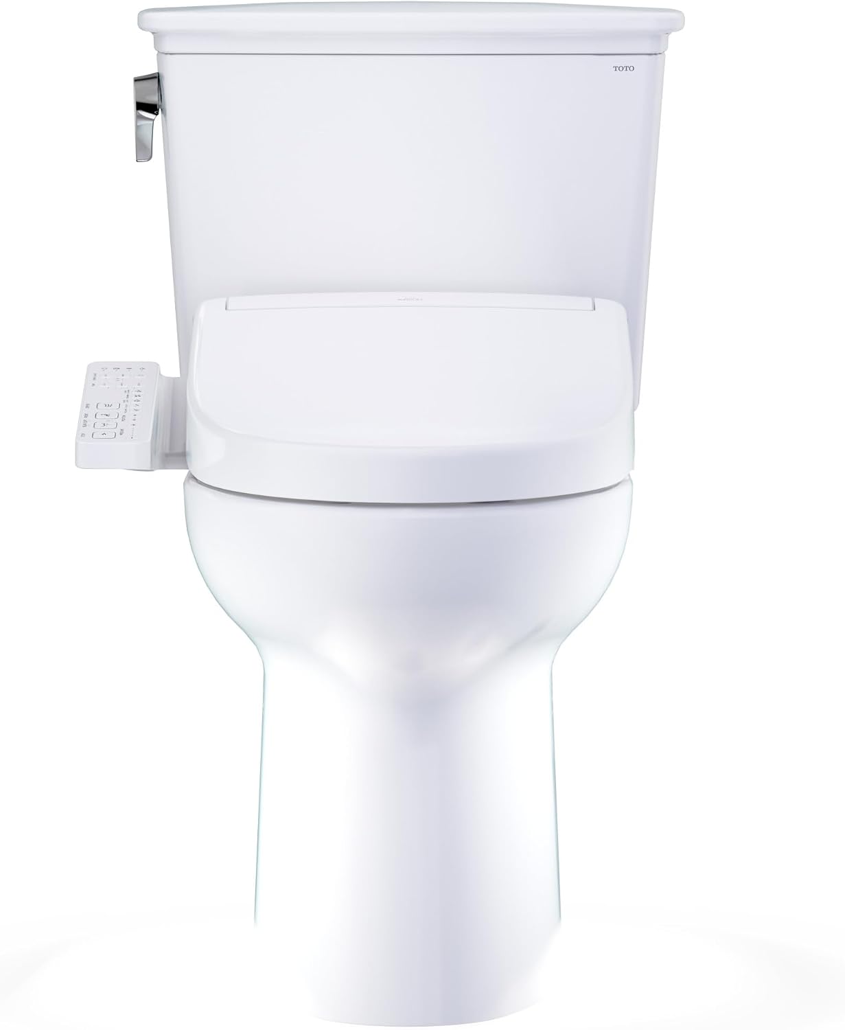 TOTO® Drake® Transitional WASHLET®+ Two-Piece Elongated 1.28 GPF Universal Height TORNADO FLUSH® Toilet with S2 Bidet Seat, Cotton White - MW7863346CEFG#01