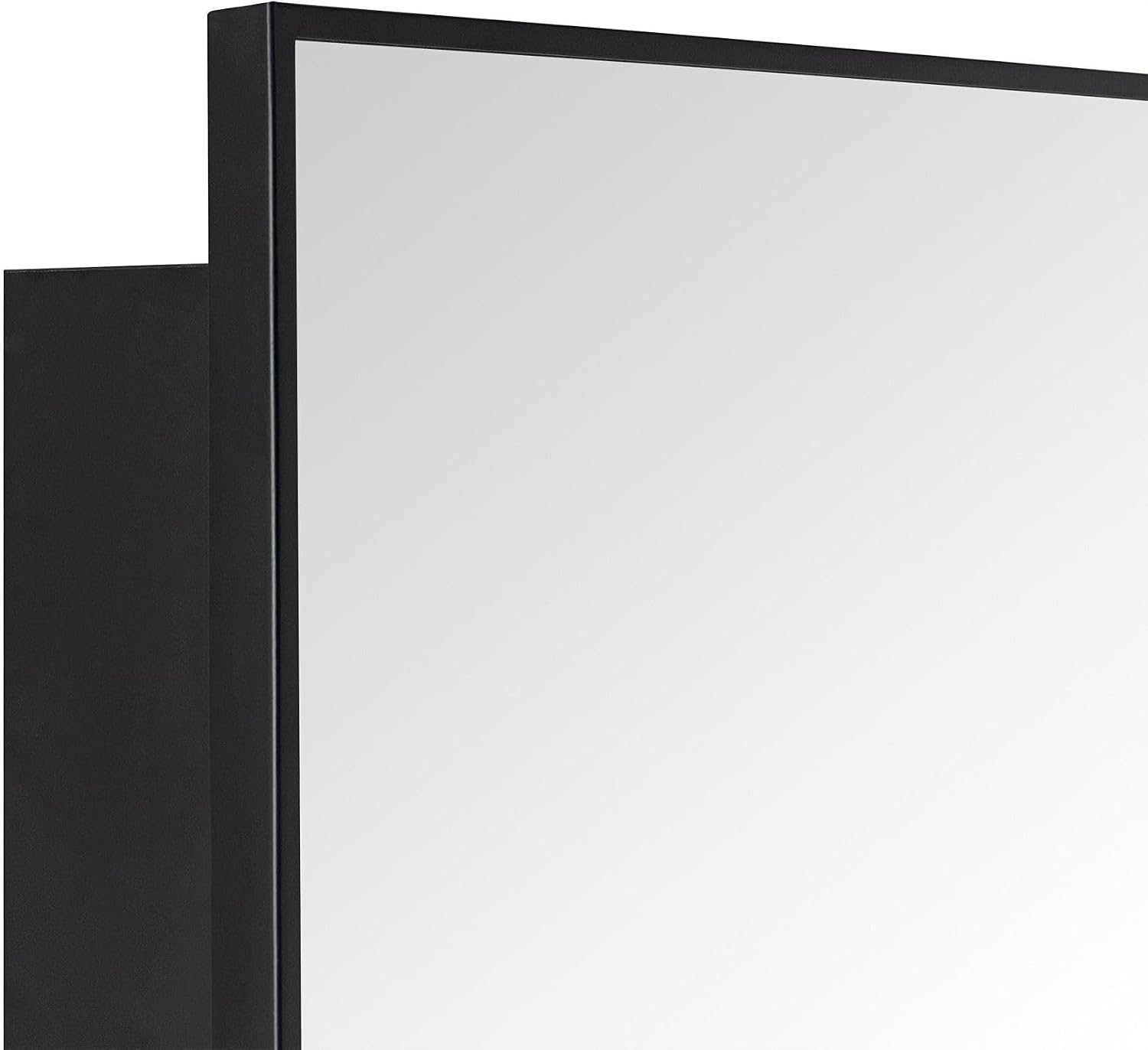 TEHOME 16.5'' x 24'' Black Recessed and Surface Mount Bathroom Medicine Cabinet with Mirror Matt Black Square Cornered Metal Framed Rounded Rectangle Medicine Cabinet Mirror