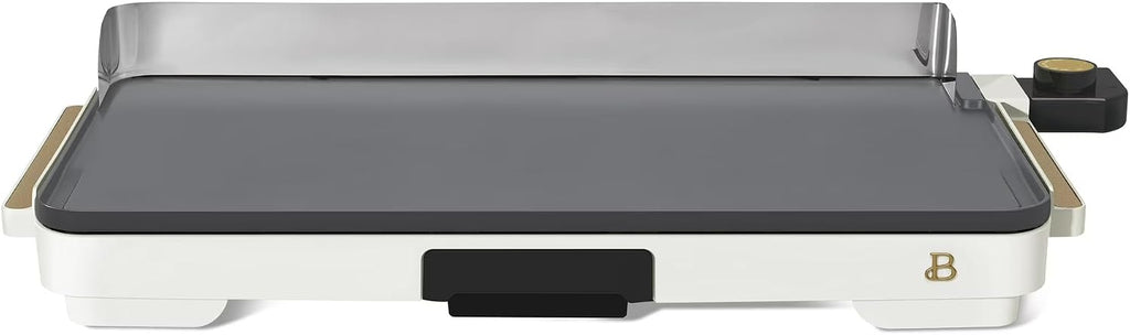 Extra Large Electric Griddle 12x22 Inch, 1500W Nonstick Countertop Griddle with Removable Backsplash and Adjustable Temperature Control for Family Breakfast & Indoor Cooking (White Icing)