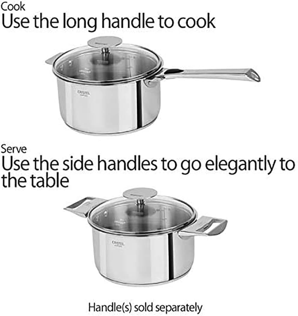 Cristel Mutine Stainless Steel 3 Quart Saute Pan with Domed Glass Lid