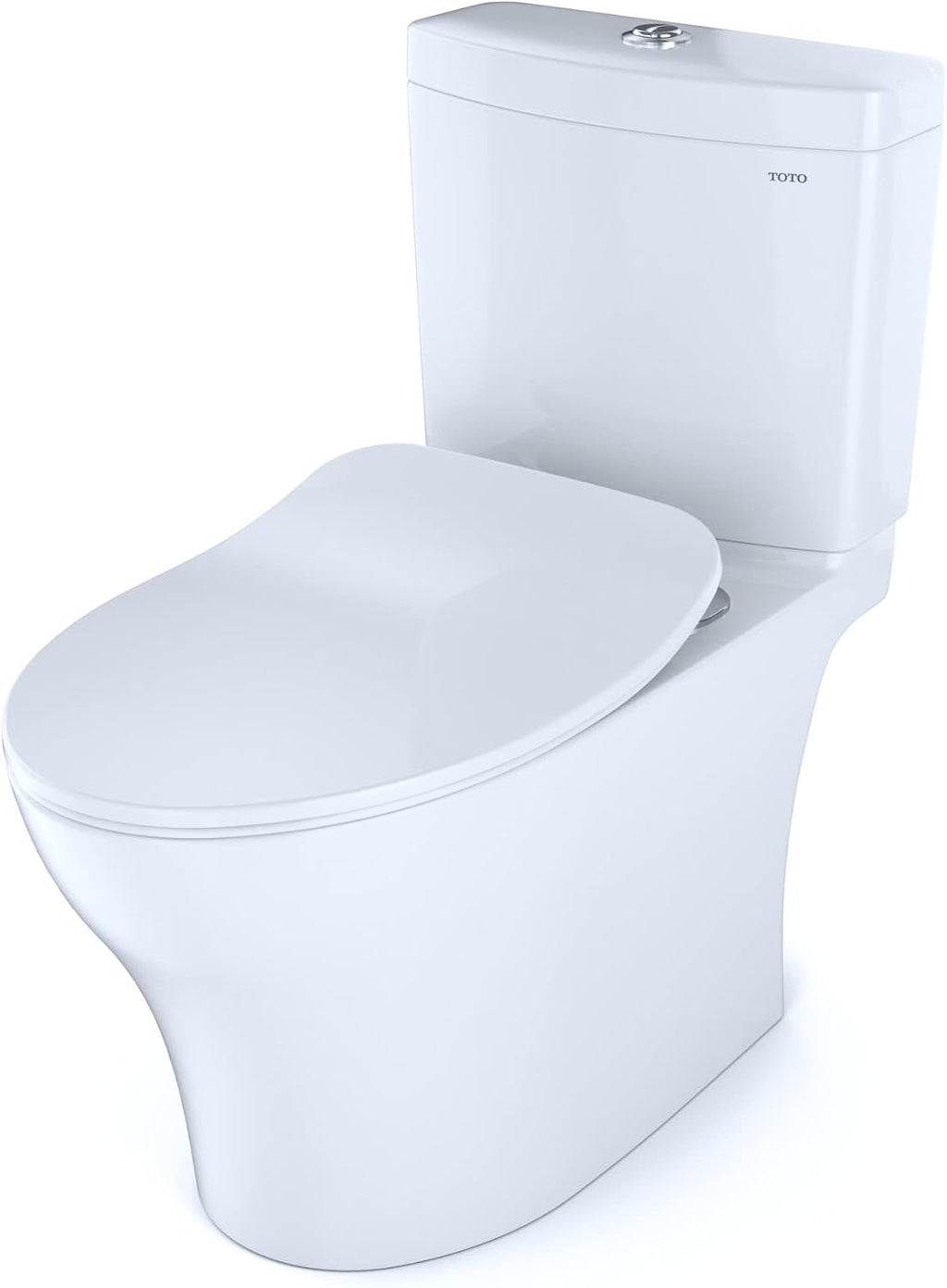 TOTO® Aquia® IV Two-Piece Elongated Dual Flush 1.28 and 0.9 GPF Toilet with CEFIONTECT® and SoftClose® Seat, WASHLET®+ Ready, Cotton White - MS446234CEMFGN#01