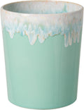 Casafina Ceramic Wastebasket Trash Can - Taormina Collection, Aqua | Stoneware Bathroom Accessories | Quality Bath Decor | 8'' x 9.75'', 203 oz.
