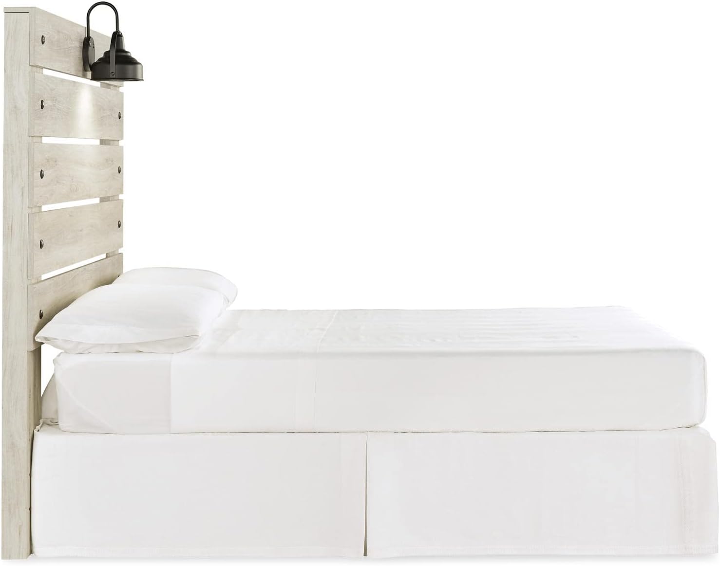 Signature Design by Ashley Cambeck Farmhouse Panel Headboard ONLY, Includes USB Charging Stations, For Full Size Beds, Whitewash, 57.09' W x 3.74' D x 60.47' H