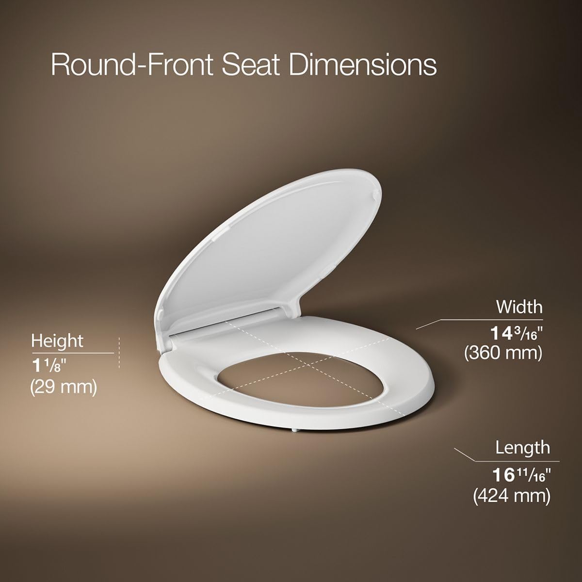 KOHLER 78052-RL-0 Rutledge ReadyLatch Quiet Close Rount Toilet Seat, Slow Close Lid and Seat, Grip-Tight Bumpers and Installation Hardware, White (Pack of 2)