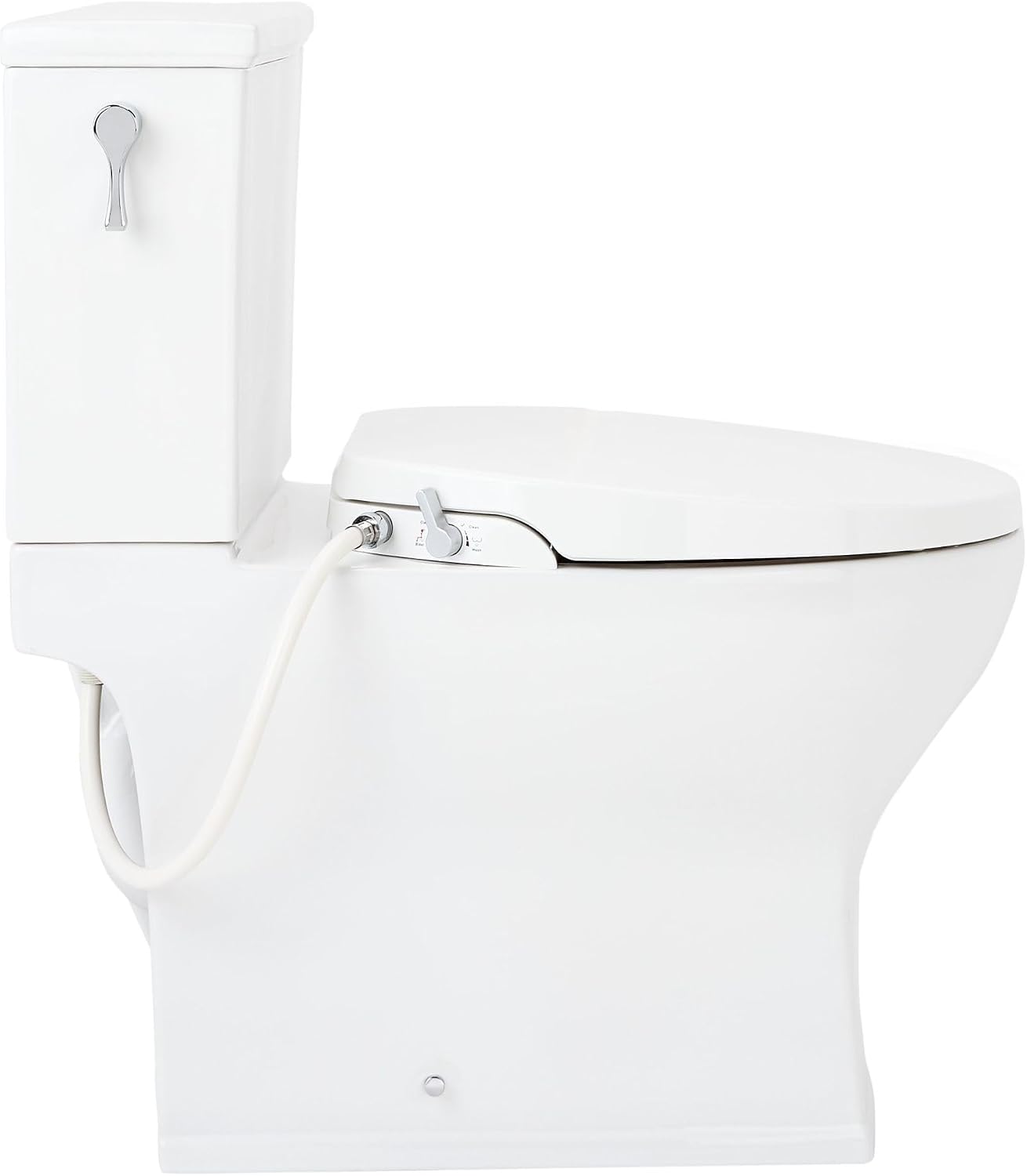 Signature Hardware 481682 Carraway 1.28 GPF Two Piece Elongated Toilet - Bidet Seat Included, ADA Compliant - White