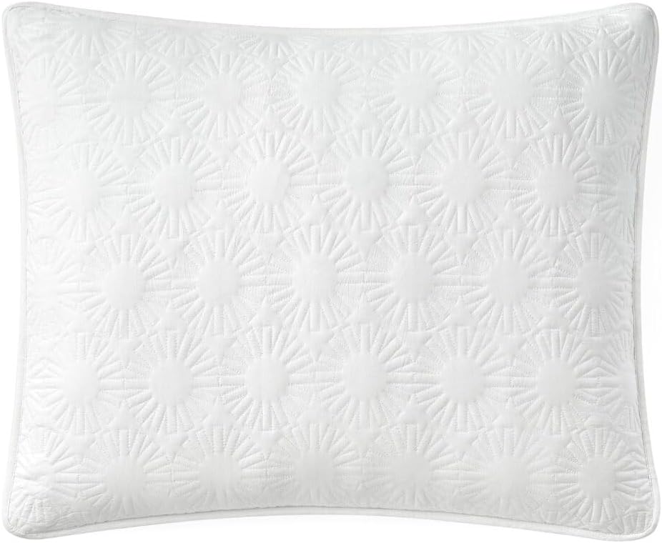 UGG Full/Queen Quilt Set with Sun Embroidery- 3 Piece Queen Bedding Set with 1 Quilt and 2 Matching Shams, Soft Lightweight Bedroom Decor & Luxury Bed Spread, White Snow (Devon)