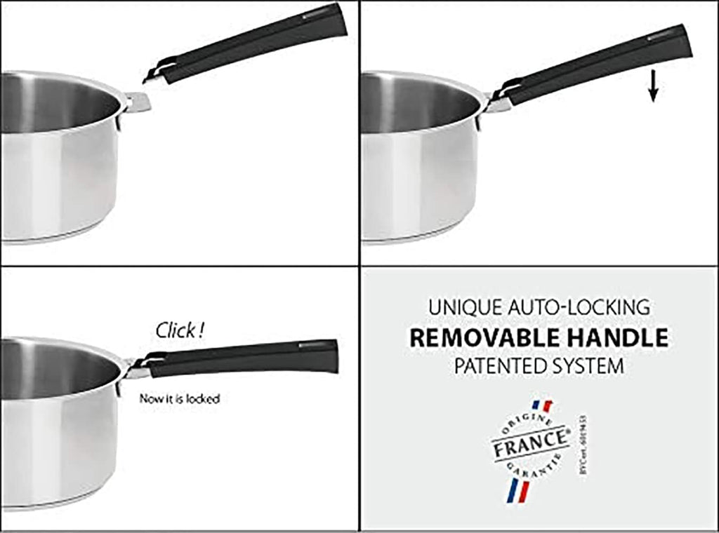 Cristel Mutine Stainless Steel 3 Quart Saute Pan with Domed Glass Lid