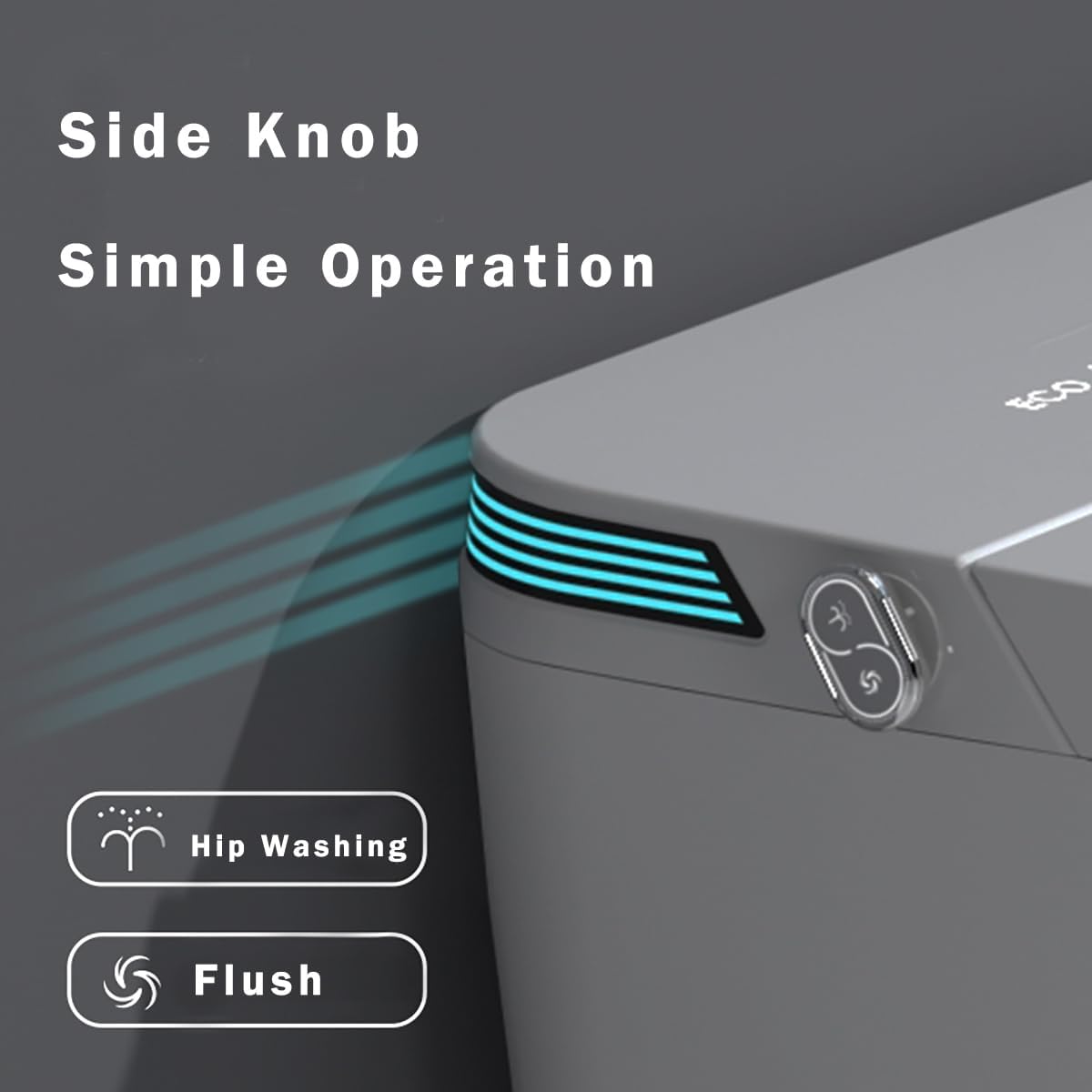 Luxury Intelligent Smart Toilet with Instant Warm Water Sprayer and Dryer, Auto Flush,Foot Sensor Operation, Adjusted Temp Heated Bidet Seat, LED Display White