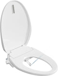 Electric Heated Bidet Toilet Seat Elongated, Smart Toilet Seat With Adjustable Warm Water Pressure, Soft Closed Lid, Night Light, Self-Cleaning Dual Nozzles For Frontal & Rear Wash E300