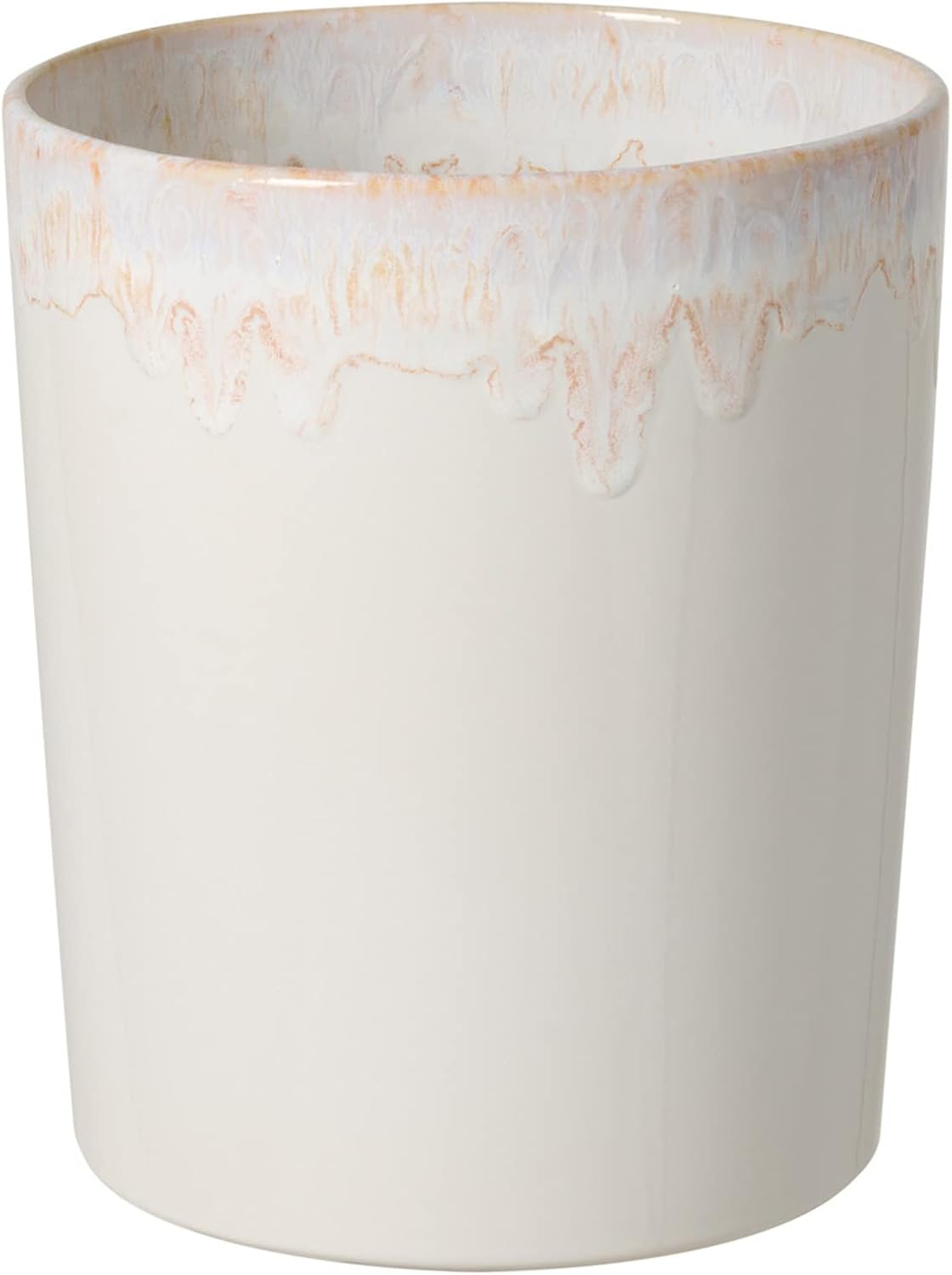 Casafina Ceramic Wastebasket Trash Can - Taormina Collection, White | Stoneware Bathroom Accessories | Quality Bath Decor | 8'' x 9.75'', 203 oz.