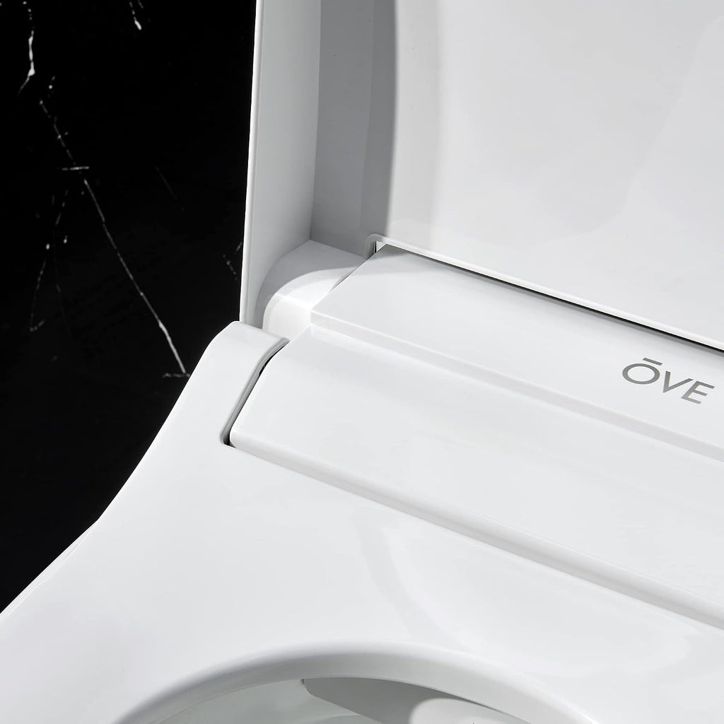 OVE Decors Wilma Smart Toilet with Integrated Bidet Seat, Heated Seat with Auto Flush and Warm Water and Multi Function Remote Control, White