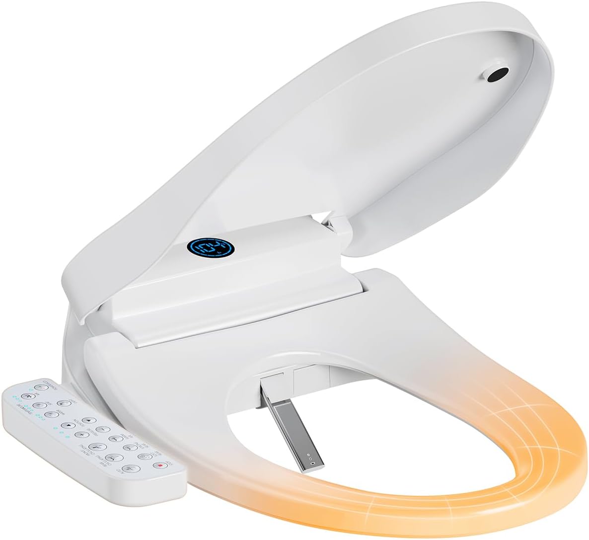 Bidet Toilet Seat, Electric Smart Heated Toilet Seat Elongated with Instant Warm Water & Dryer, Feminine & Front Rear Wash, Self-Clean Nozzle, Soft Closed Toilet Lid, Night Light