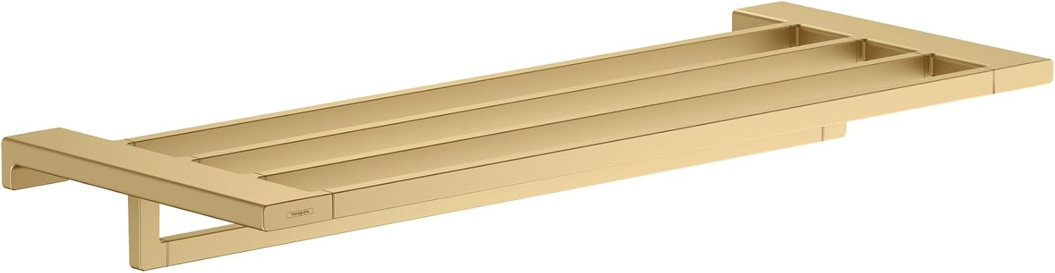 hansgrohe AddStoris modern Towel Rack with Towel Bar in Brushed Gold Optic, 41751250