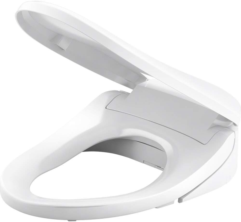 Kohler PureWash E820 Elongated Heated Bidet Toilet Seat, White with Remote Control, Quiet-Close Lid, Automatic Deodorization, Warm Water, Self-Cleaning Wand, Adjustable Water Pressure and Nightlight