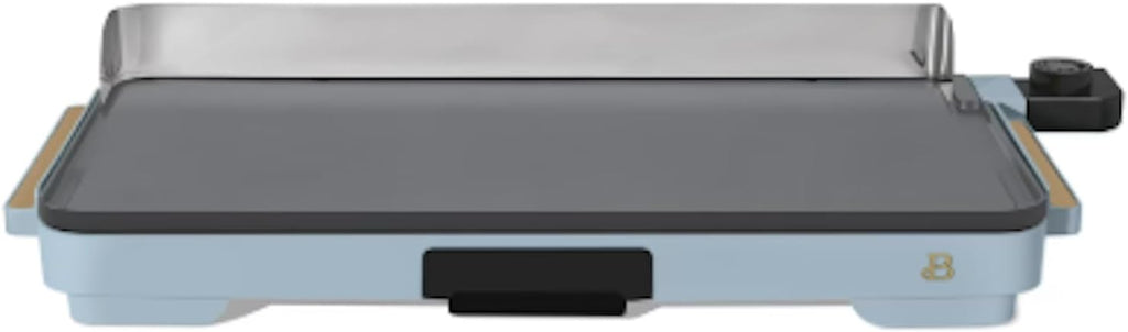 Electric Griddle XL 12' x 22', Nonstick Indoor Countertop Grill, Adjustable Temperature Control, Large Family Size Cooking Surface, Removable Drip Tray (Cornflower Blue)