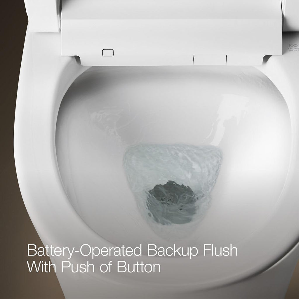 KOHLER K-77795-0BN Eir Comfort Height One-Piece Elongated, Dual-Flush, Smart Toilet with Bidet Built In, White with Brushed Nickel