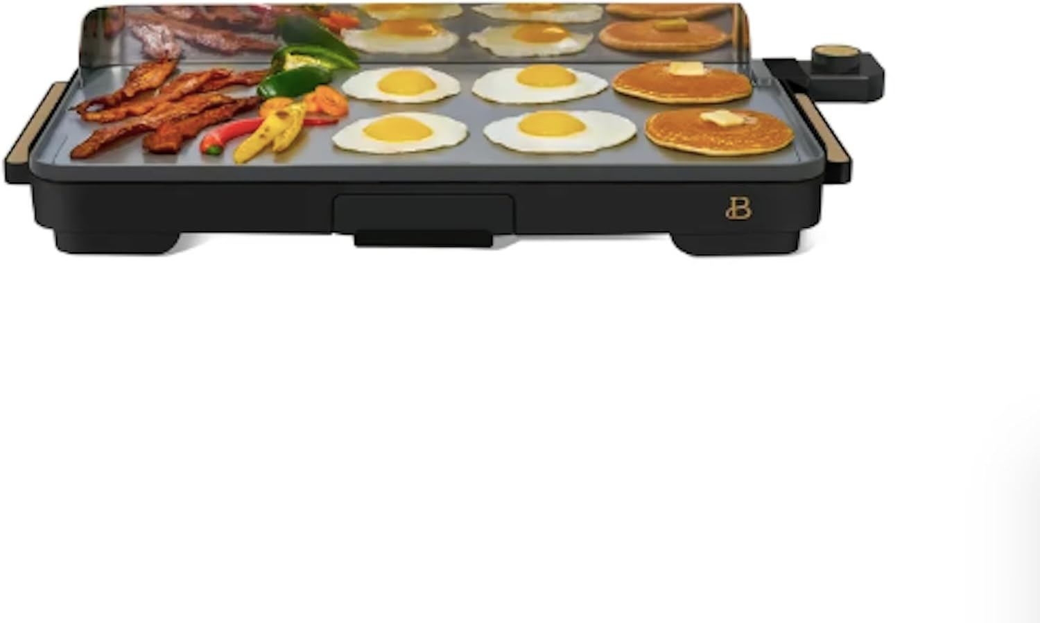 Stunning XL Electric Griddle 12' x 22,' Non-stick (Black)