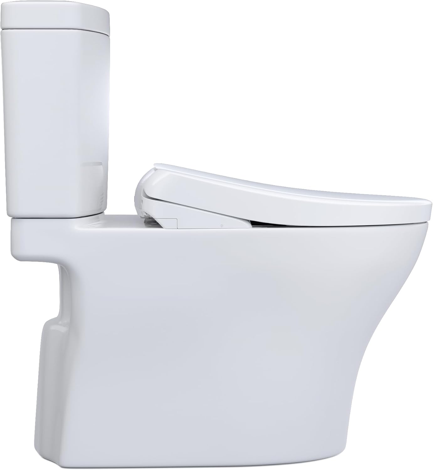 TOTO® WASHLET®+ Aquia® IV Two-Piece Elongated Dual Flush 1.28 and 0.9 GPF Toilet with S7 Contemporary Bidet Seat, Cotton White - MW4464726CEMFGN#01