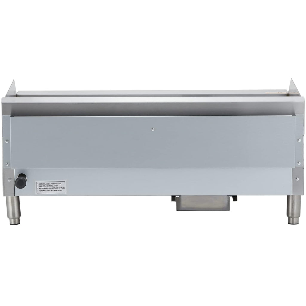 Iron Range IRTG-36 36' x 21' Countertop Commercial Gas Griddle, 3 Burners, 90,000 BTU, Thermostatic Control, Stainless Steel, ETL Listed, LPG Conversion Kit, Easy-to-Clean Grease Tray