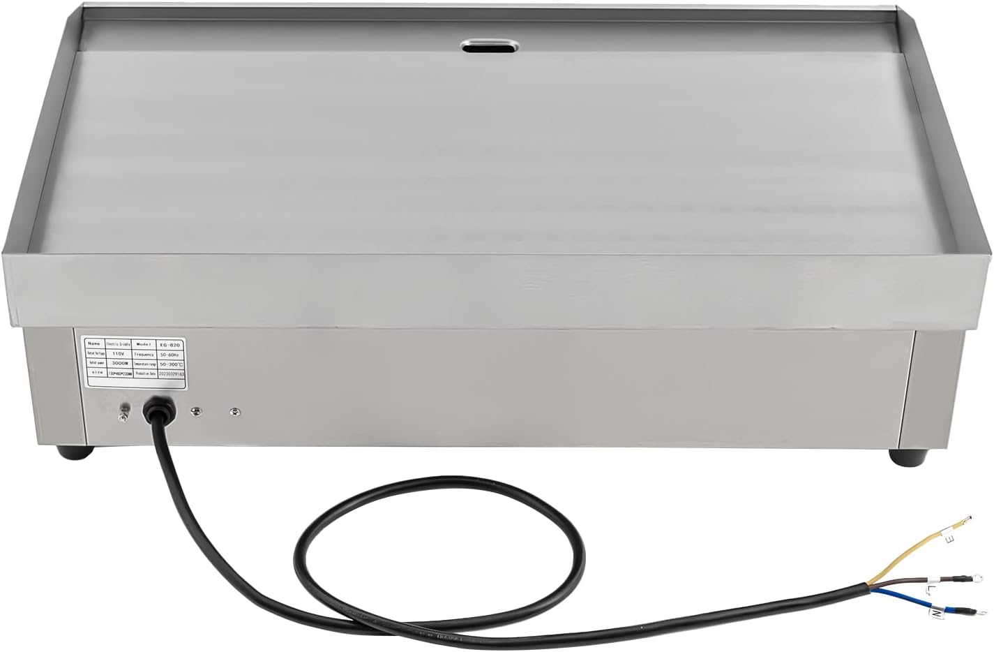 Electric Indoor Grill Countertop Flat Top Steak Oven Griddle Food Stainless Steel Commercial Kitchen with Adjustable Temperature for Camping, Camp, Outdoor, Tabletop Control Hot Plate 110V
