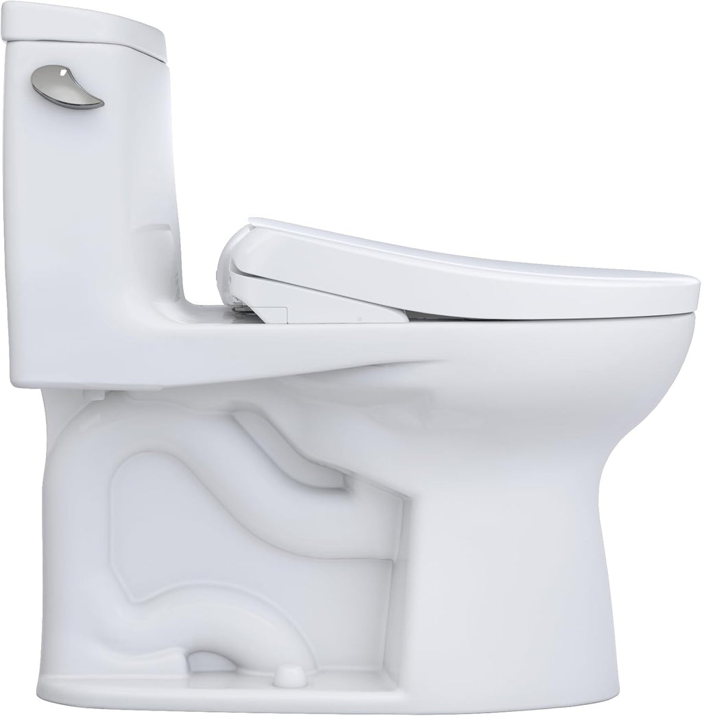 TOTO® WASHLET®+ UltraMax® II One-Piece Elongated 1.28 GPF Toilet with Auto Flush WASHLET®+ S7A Contemporary Bidet Seat, Cotton White - MW6044736CEFGA#01