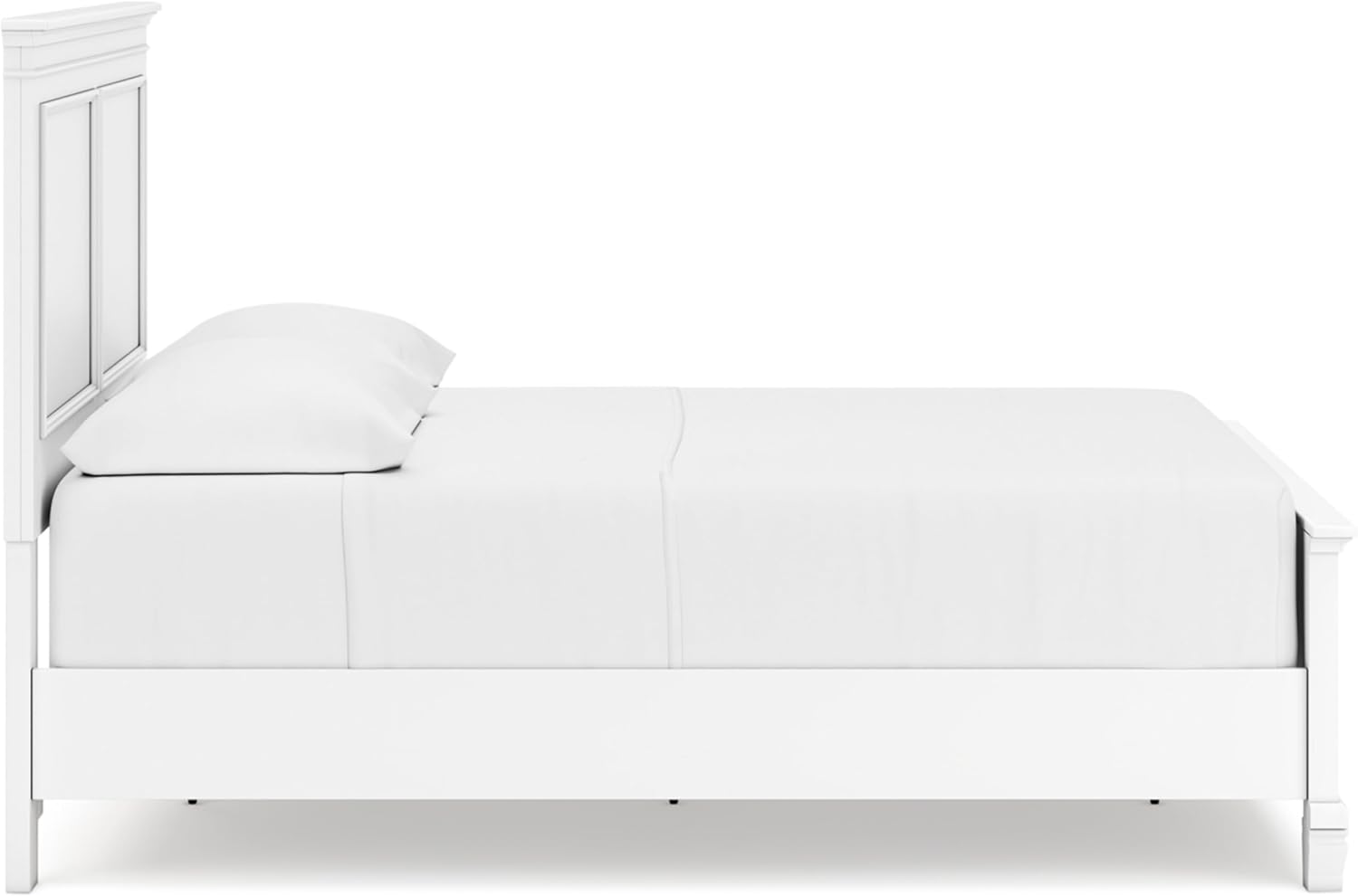 Signature Design by Ashley Fortman Transitional Full Panel Bed with Tapered Feet, Foundation or Box Spring Needed, White