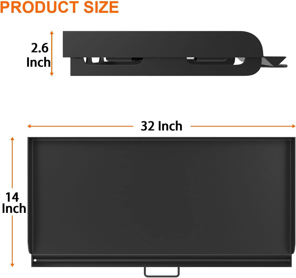 Griddle for Camp Chef 14' 2-Burner Stove Cooking Systems, Professional Carbon Steel Flat Top Griddle with Carry Bag for Camp Chef Outdoor Cooking Equipment, 14 x 32 Inch, Black